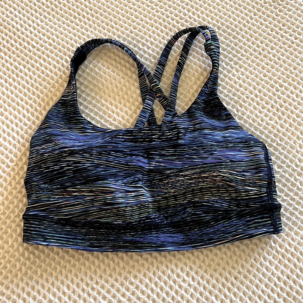 Lululemon Energy Sports Bra sz 4 multi colored